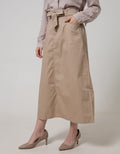 Nevada Maxi Skirt Woven Solid Long With Belt
