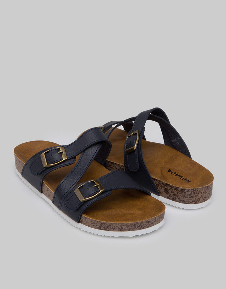 Nevada Slipper Sandals Cross Strap Buckle