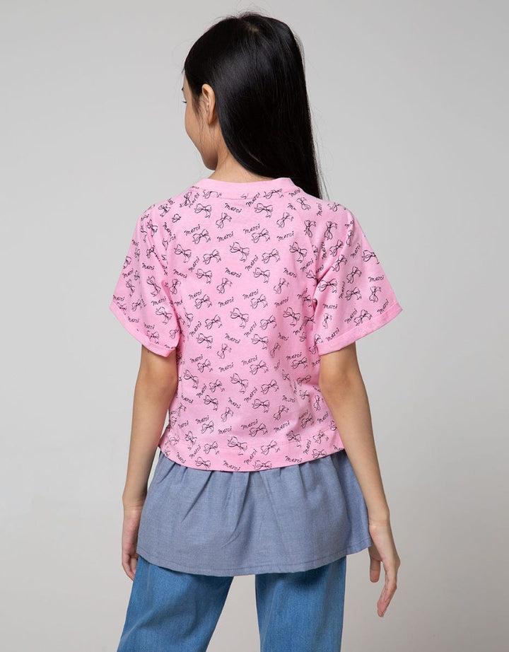 Disney Kids Short Sleeve T-Shirt Top Marie Combine Woven