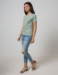 Nevada Women Knit Top Short Sleeve T-Shirt Foil Intuition Usa