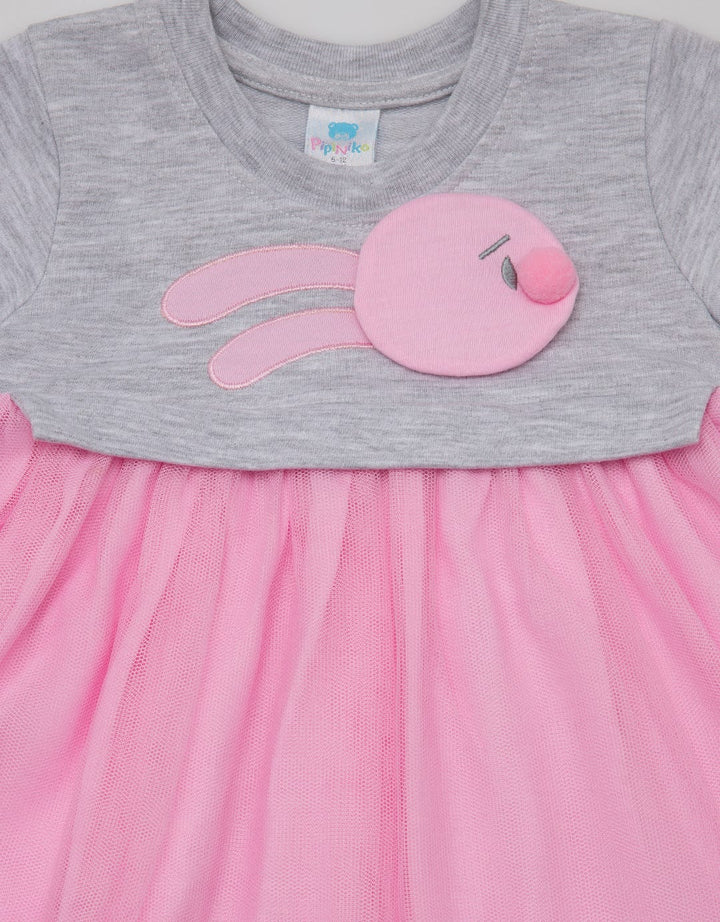 Pipiniko Short Sleeve Midi Dress Short Sleeve Tile Rabbit