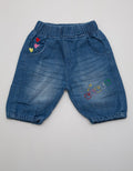 Pipiniko Denim Short Pants Baloon Embroidered Love