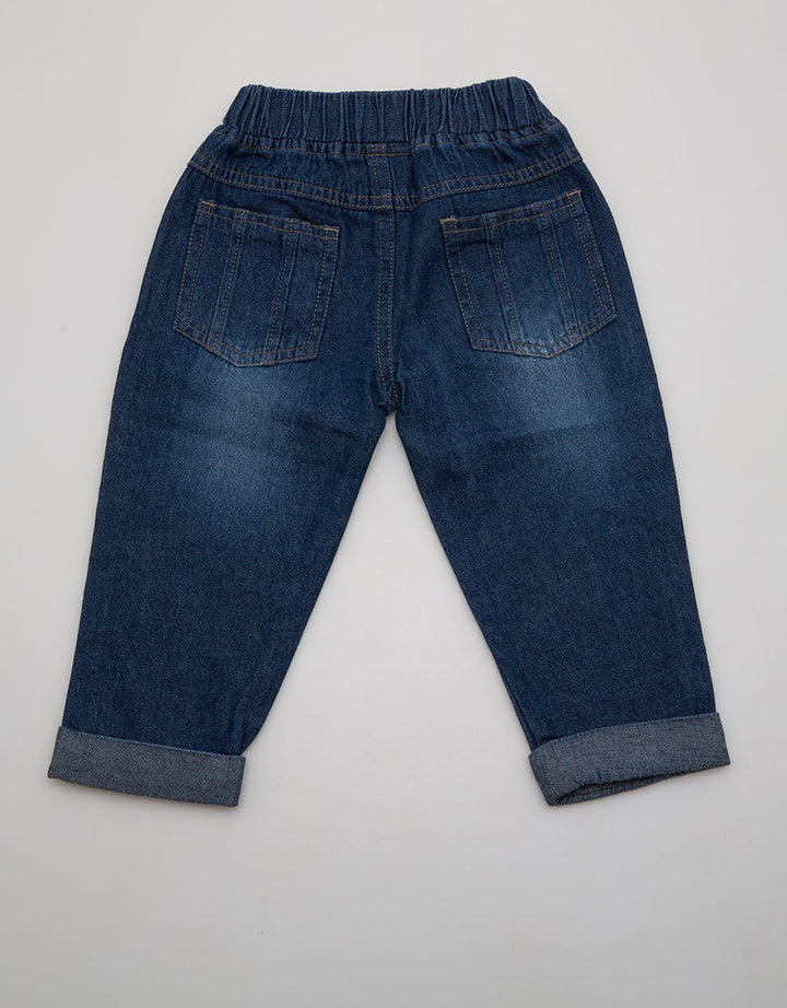 Pipiniko Denim Long Pants Embroidered Flowers