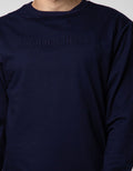 Details Sweatshirt Jumper Long Sleeve Round Neck Print Timbul