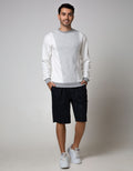 Details Sweatshirt Jumper Long Sleeve Round Neck Combination Texture