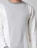 Details Sweatshirt Jumper Long Sleeve Round Neck Combination Texture