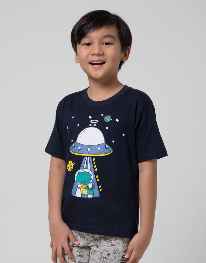 Little M Short Sleeve T-Shirt Best Buy Dino Ufo Beam Me Up