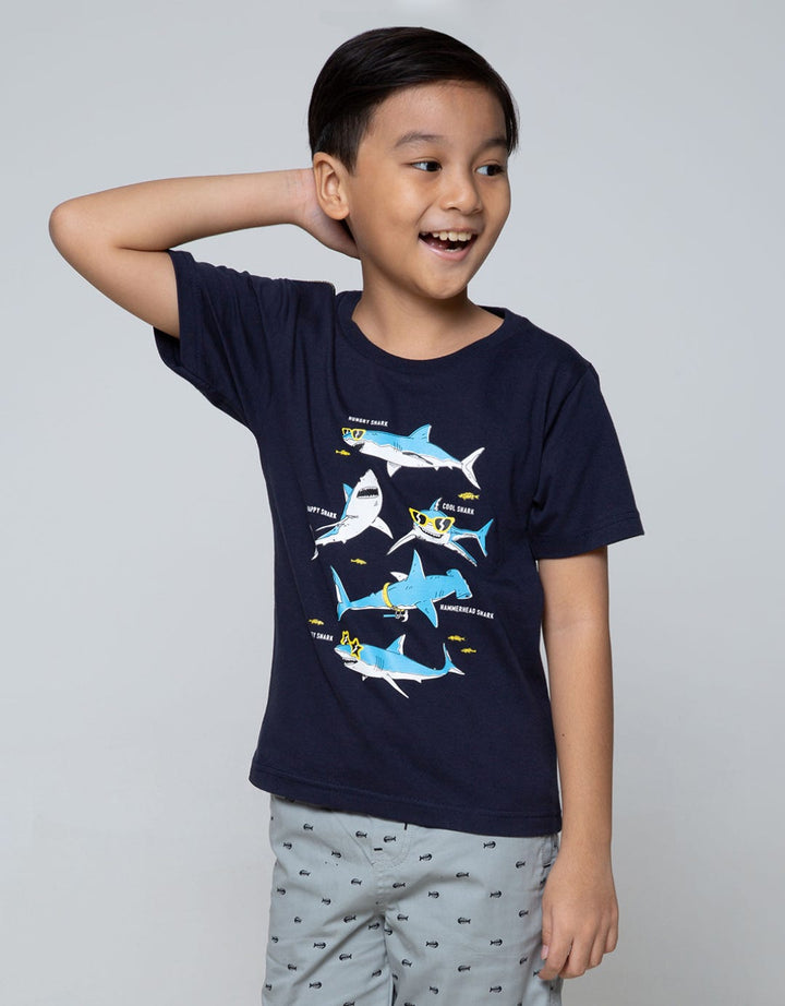 Little M Short Sleeve T-Shirt Basic Best Buy Sharks Kacamata