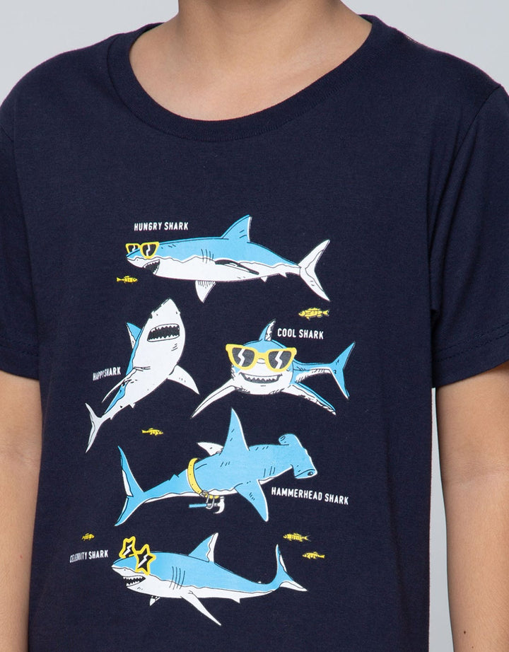 Little M Short Sleeve T-Shirt Basic Best Buy Sharks Kacamata