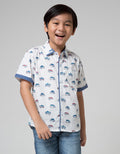 Little M Short Sleeve Shirt Fullprint Car Foldable Hand Pocket