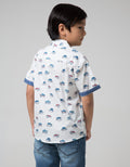 Little M Short Sleeve Shirt Fullprint Car Foldable Hand Pocket