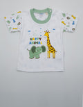 Pipiniko Short Sleeve T-Shirt with Happy Animal Screen Printing