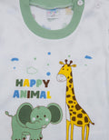 Pipiniko Short Sleeve T-Shirt with Happy Animal Screen Printing