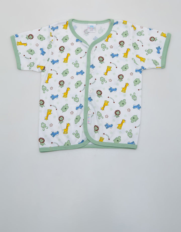 Pipiniko Short Sleeve T-Shirt with Happy Animal Screen Printing