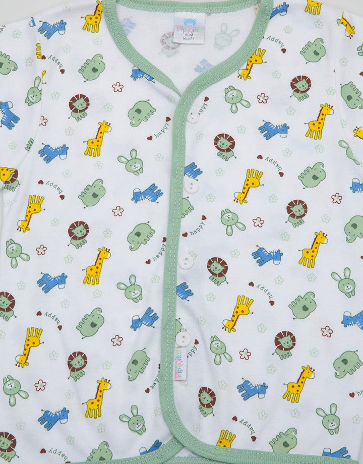 Pipiniko Short Sleeve T-Shirt with Happy Animal Screen Printing