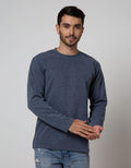 Details Long Sleeve T-Shirt Solid Texture Blocking With Classic Model