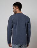 Details Long Sleeve T-Shirt Solid Texture Blocking With Classic Model