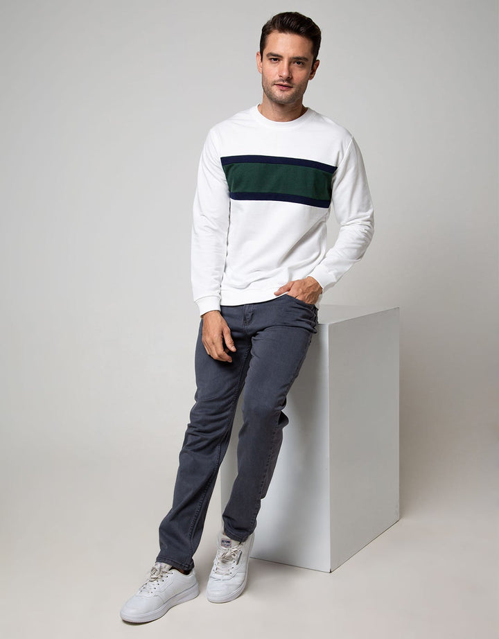 Details Sweatshirt Jumper R Neck Cut N Sewn