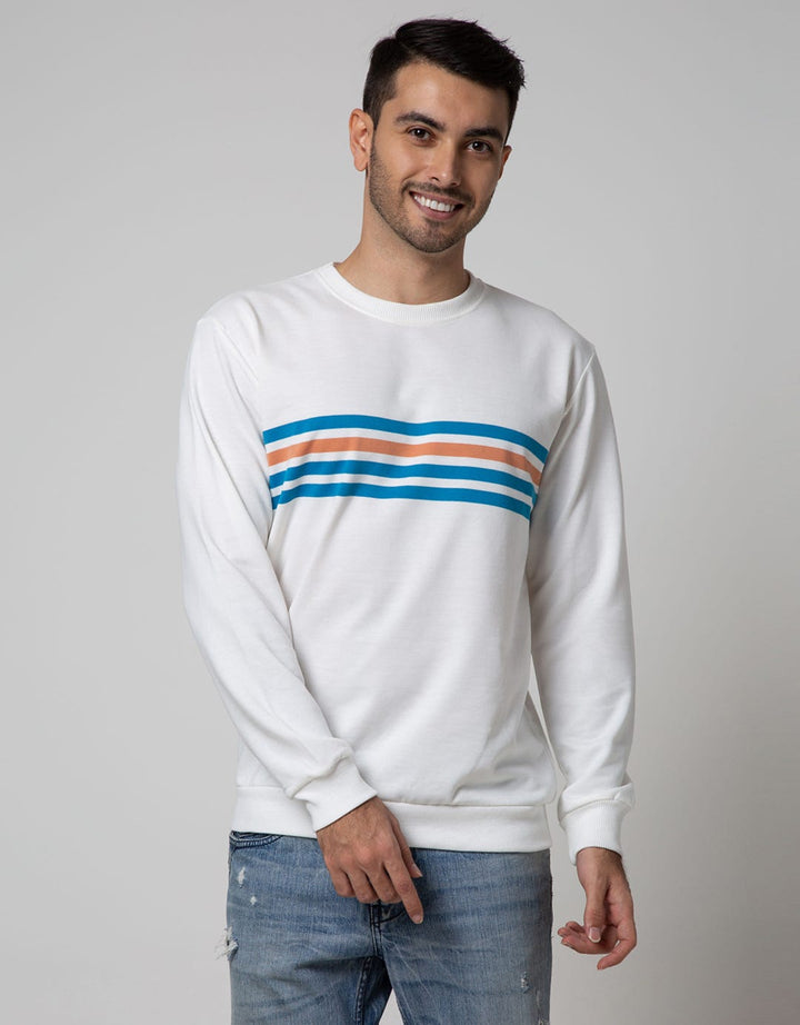 Details Sweatshirt Jumper Long Sleeve Round Neck Yandard Stripe