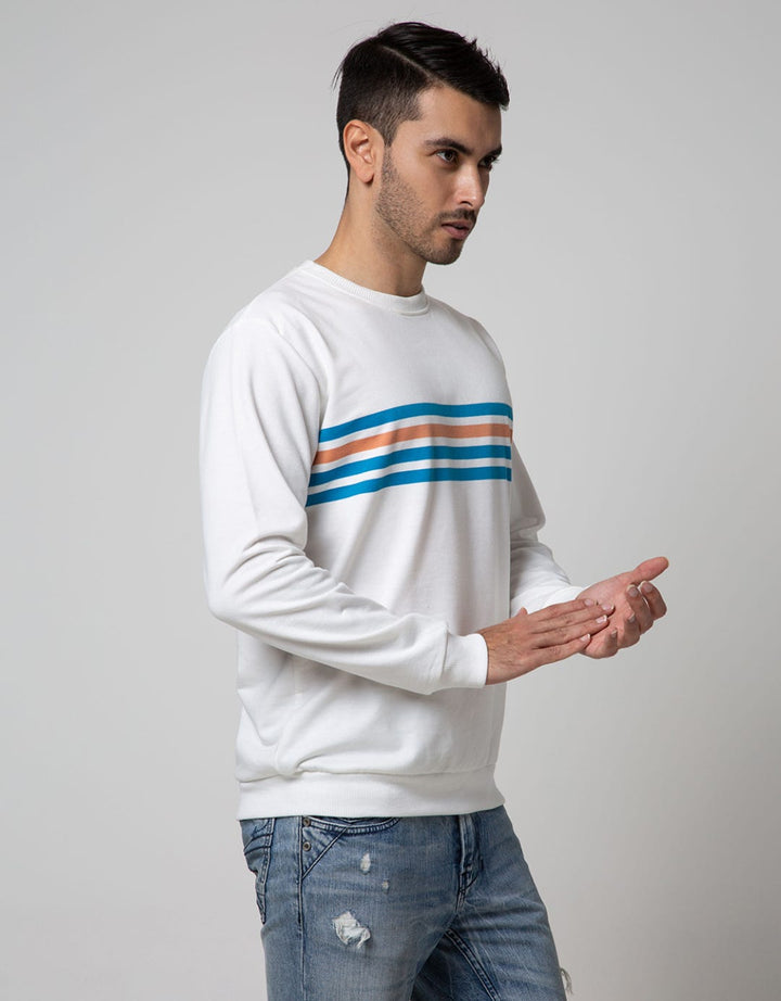 Details Sweatshirt Jumper Long Sleeve Round Neck Yandard Stripe
