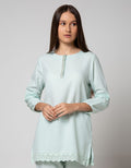 Connexion Long Sleeve Tunic Top Cut N Sewn Lace