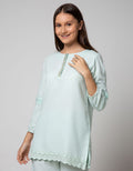 Connexion Long Sleeve Tunic Top Cut N Sewn Lace
