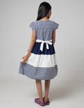 Kidz Too Short Sleeve Maxi Dress Short Sleeve Folded Box Waist Piping