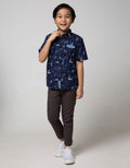 Little M Short Sleeve Shirt Fullprint Splash Space