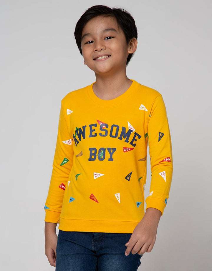 Little M Fullprint Awesome Boy Sweater