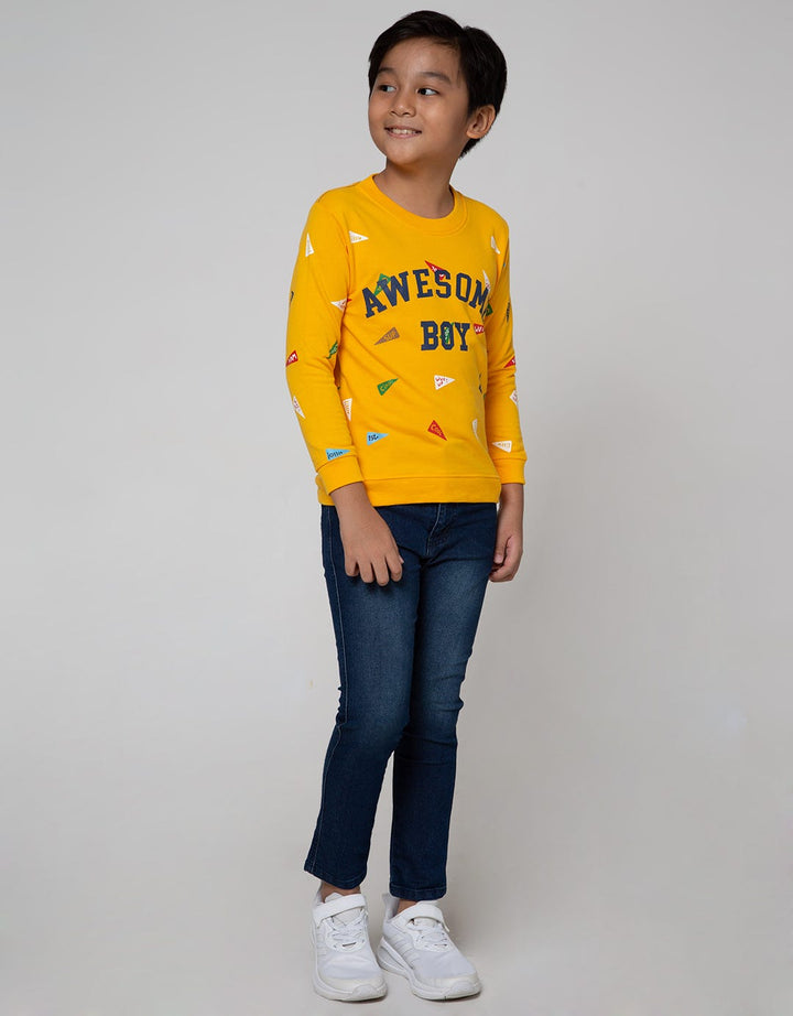 Little M Fullprint Awesome Boy Sweater