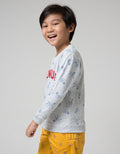 Little M Sweater Fullprint Genius Print Timbul
