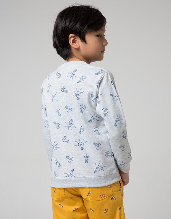 Little M Sweater Fullprint Genius Print Timbul