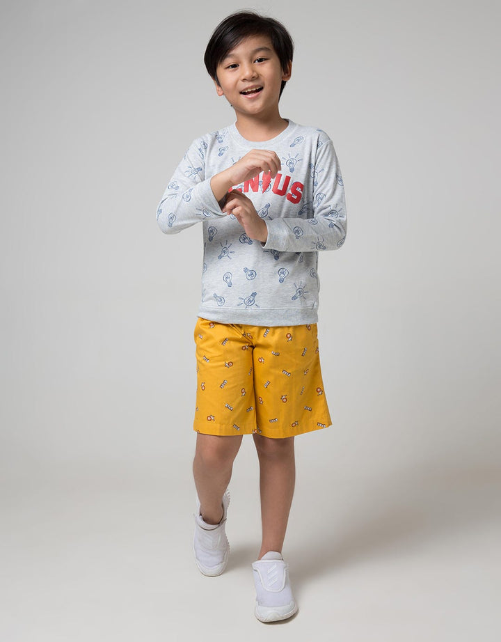 Little M Sweater Fullprint Genius Print Timbul