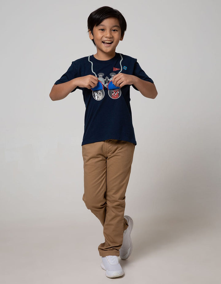 Little M Short Sleeve T-Shirt Binoculars Animal Flip Camp Life