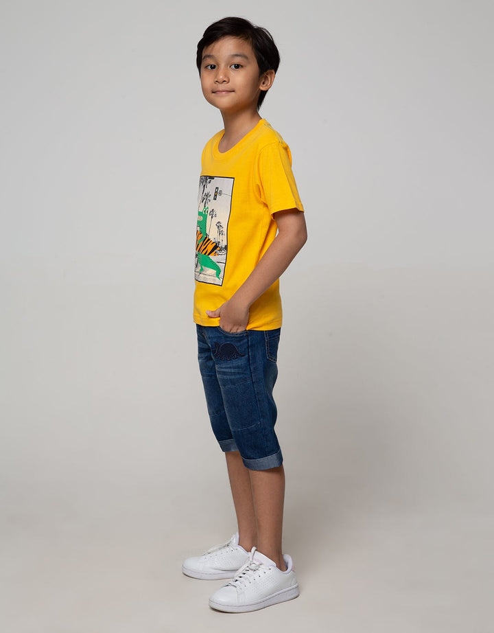 Little M Short Sleeve T-Shirt Photo Print Croco Surfing