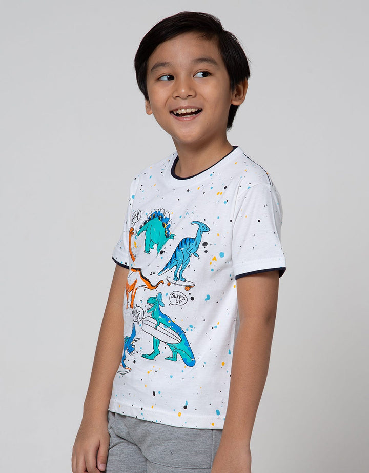 Little M Short Sleeve T-Shirt Fullprint Splash Dino