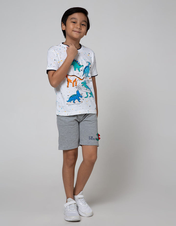 Little M Short Sleeve T-Shirt Fullprint Splash Dino