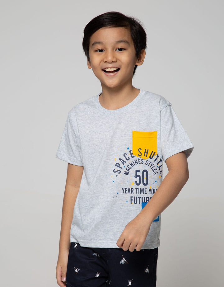 Little M Short Sleeve T-Shirt Splash Space Shuttle Kantong