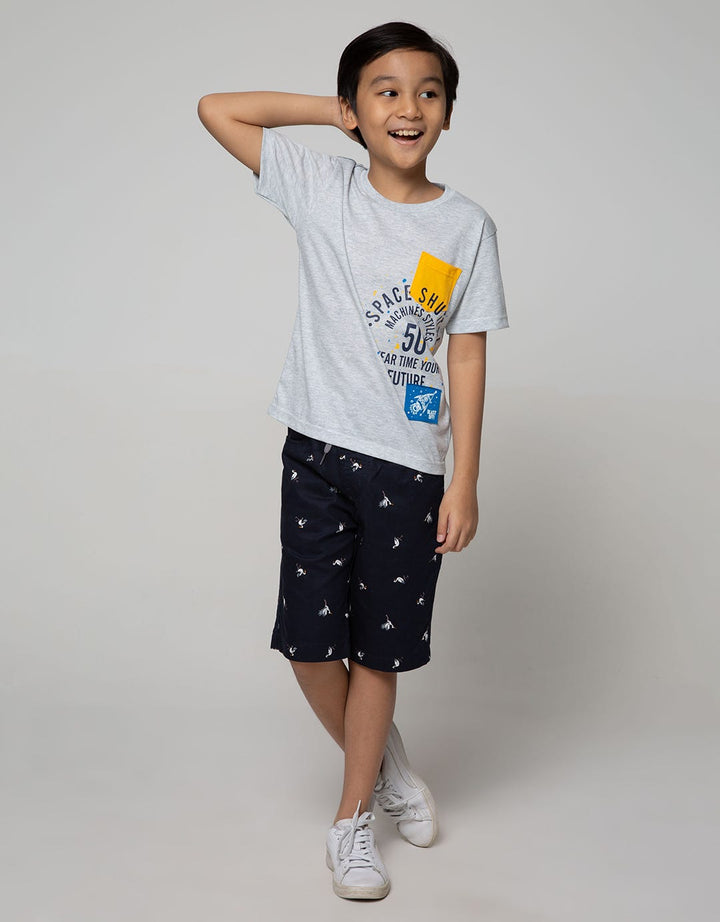 Little M Short Sleeve T-Shirt Splash Space Shuttle Kantong