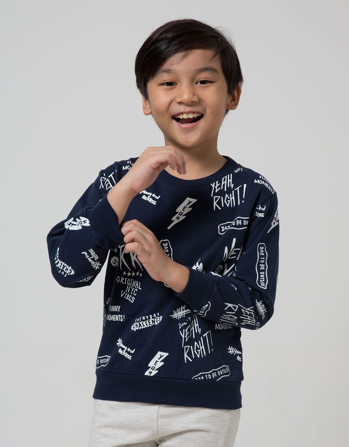 Little M Long Sleeve Sweater Fullprint Flash