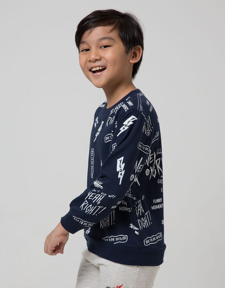 Little M Long Sleeve Sweater Fullprint Flash