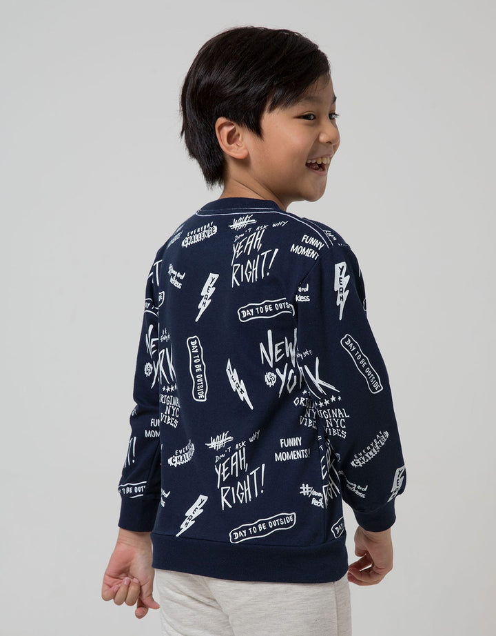 Little M Long Sleeve Sweater Fullprint Flash