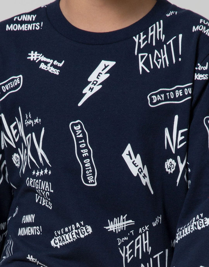 Little M Long Sleeve Sweater Fullprint Flash