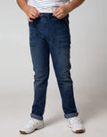 Aero Kids Denim Long Pants Noprintnofloc Tade Regu Pocket Stretch