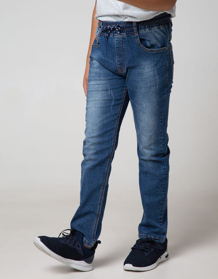 Aero Kids Long Denim Pants Printnofloc Rib Skinny Stretch Xjeans
