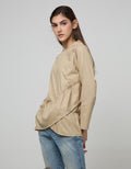 Details Long Sleeve Blouse With Ruffle
