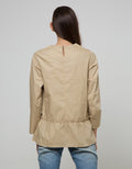 Details Long Sleeve Blouse With Ruffle