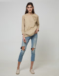 Details Long Sleeve Blouse With Ruffle