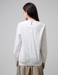 Expand Farra White Blouse With Embroidery Detail