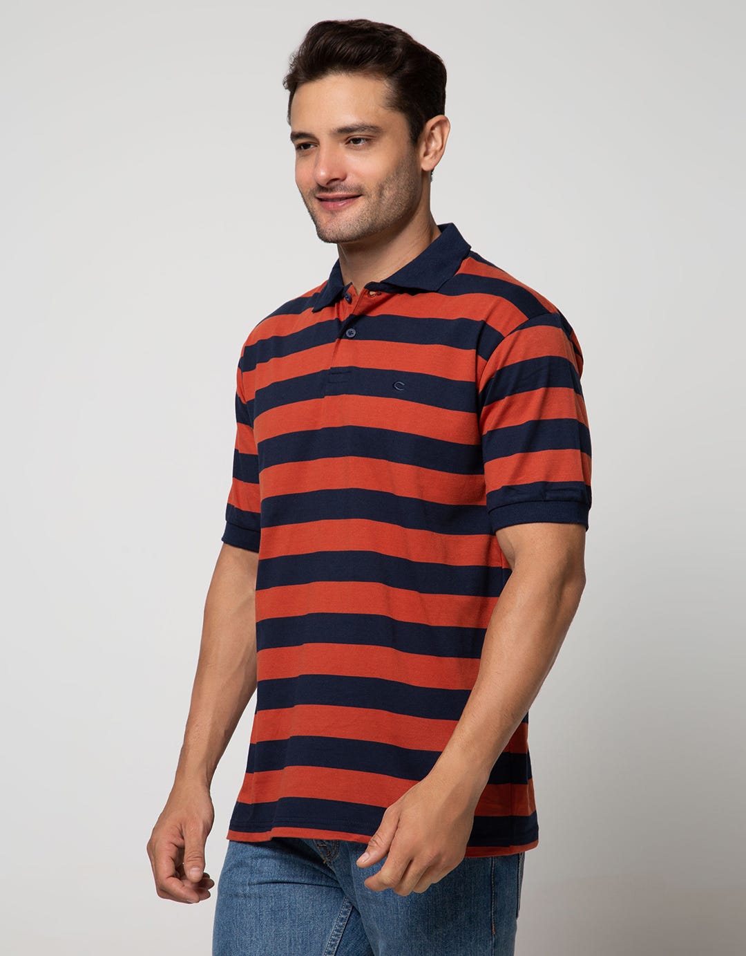 Cole Short Sleeve Polo Shirt Stripe